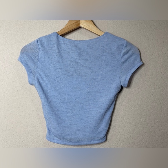 PRINCESS POLLY ALDERNEY CROP MESH TOP BLUE SIZE 2 - Picture 4 of 9